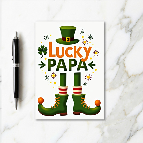 Lucky Papa Striped St Patricks Card