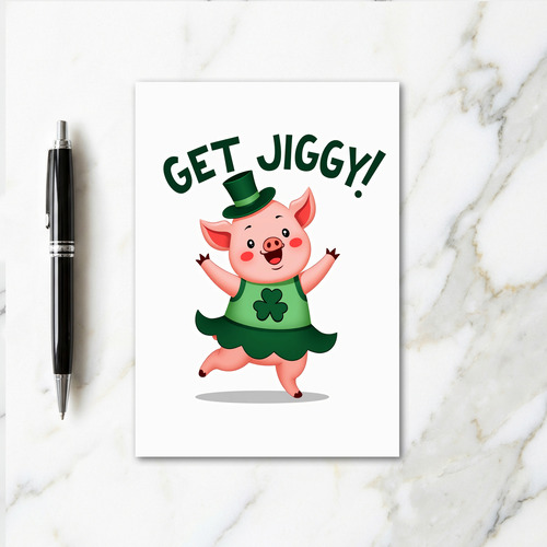 Lucky Pig Get Jiggy Funny Card