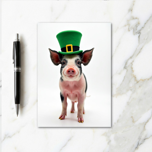 Lucky Piglet Portrait Card