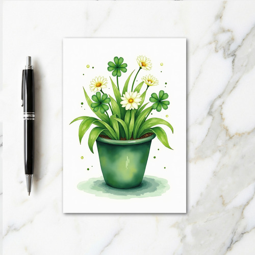 Lucky Plant Watercolor Card