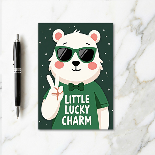 Lucky Polar Bear Charm Card