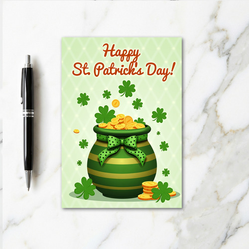 Lucky Pot Of Gold St Patricks Card