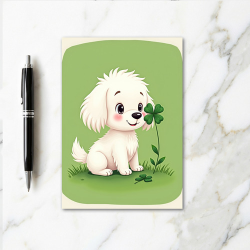 Lucky Puppy Clover Find Card