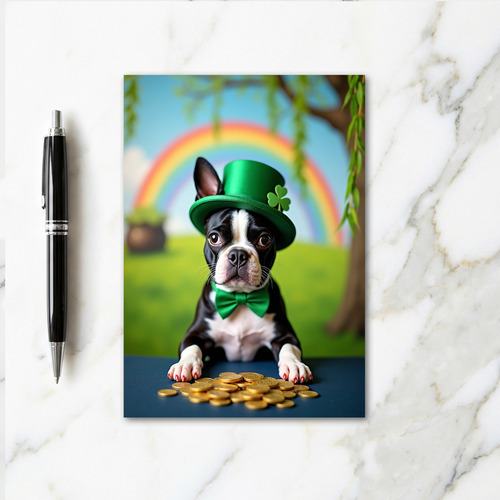 Lucky Puppy Shamrock Card