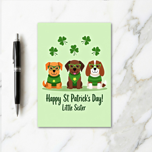 Lucky Pups Happy St Patricks Card