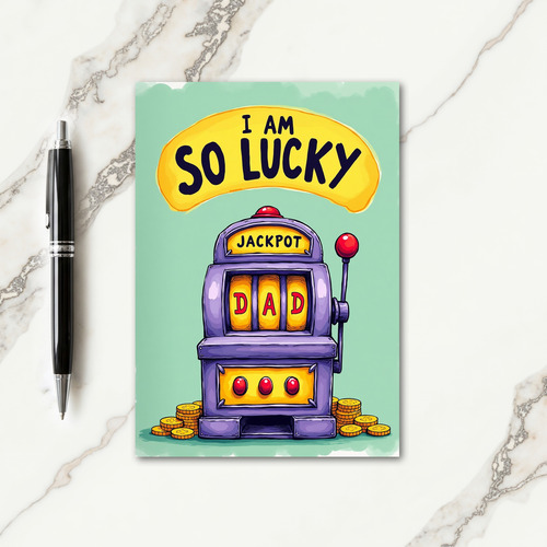 Lucky Purple Fortune Dad Card