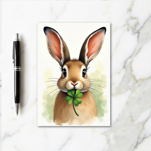 Lucky Rabbit Clover Card