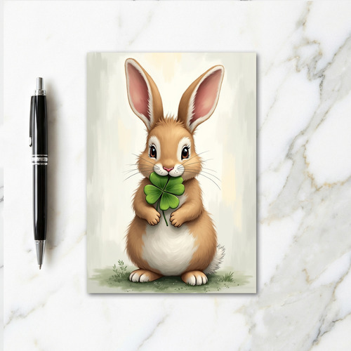 Lucky Rabbit Clover Friend Card