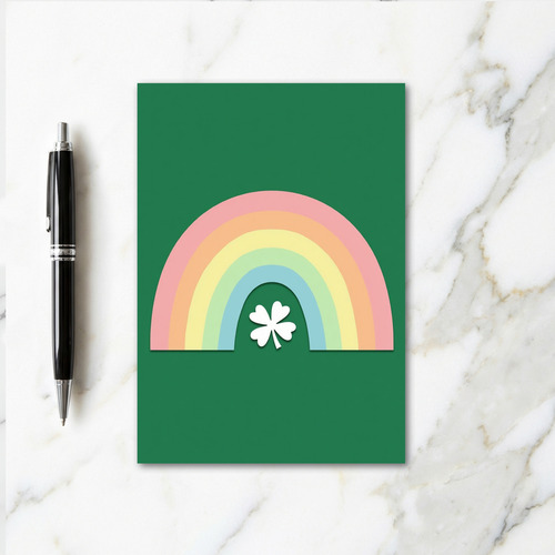Lucky Rainbow Clover Card
