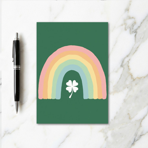 Lucky Rainbow Clover Day Card