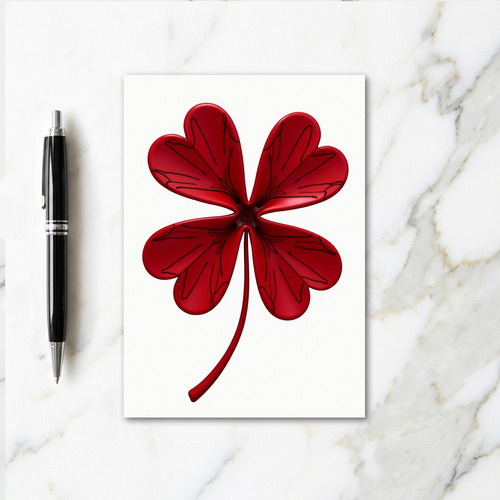 Lucky Red Clover Greeting Card