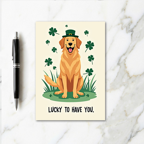 Lucky Retriever St Patricks Card