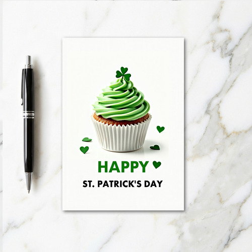 Lucky Shamrock Cupcake Card