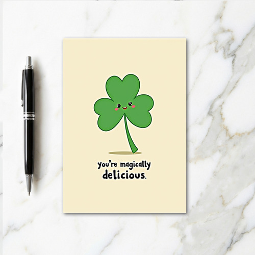 Lucky Shamrock Delicious Card
