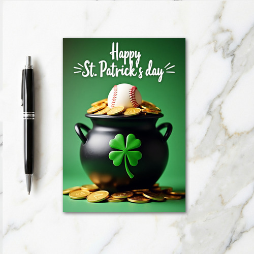Lucky Shamrock Gold Pot Day Card