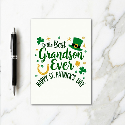 Lucky Shamrock Grandson Card