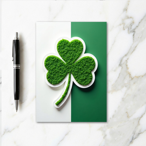 Lucky Shamrock Green White Card