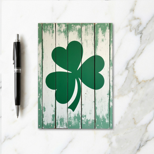 Lucky Shamrock Green Wood Card