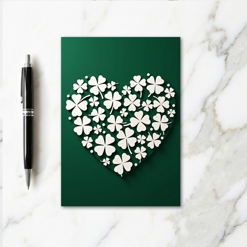 Lucky Shamrock Heart Art Card