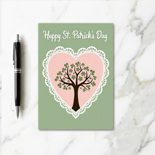 Lucky Shamrock Heart Card