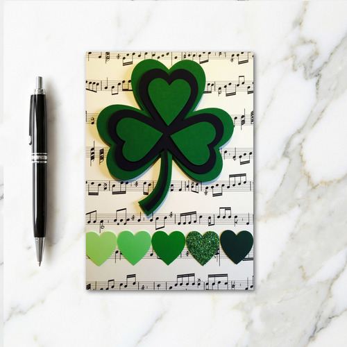 Lucky Shamrock Music Art Card
