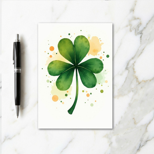 Lucky Shamrock Watercolor Card