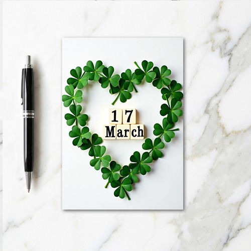 Lucky Shamrocks 17 March Card