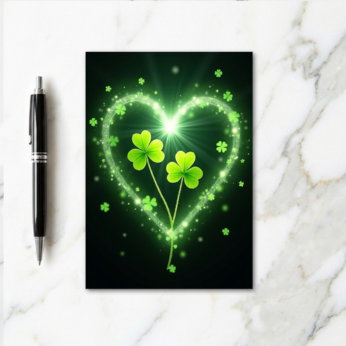 Lucky Shamrocks Glowing Card