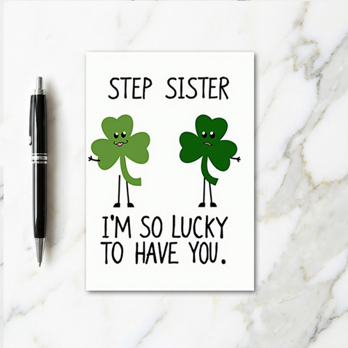 Lucky Shamrocks Sister Card