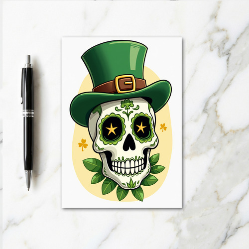 Lucky Skull St Patricks Day Card