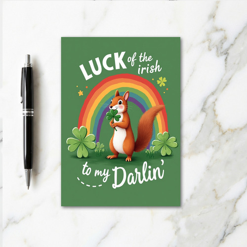 Lucky Squirrel Irish Charm Card