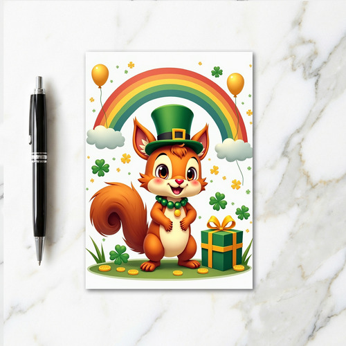 Lucky Squirrels Day Greeting Card