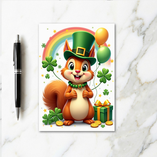 Lucky Squirrels St Patricks Day Card