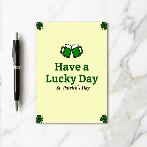 Lucky St Patricks Day Beer Card