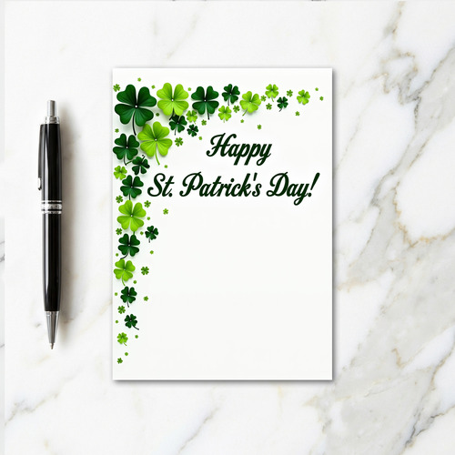 Lucky St Patricks Day Clover Card