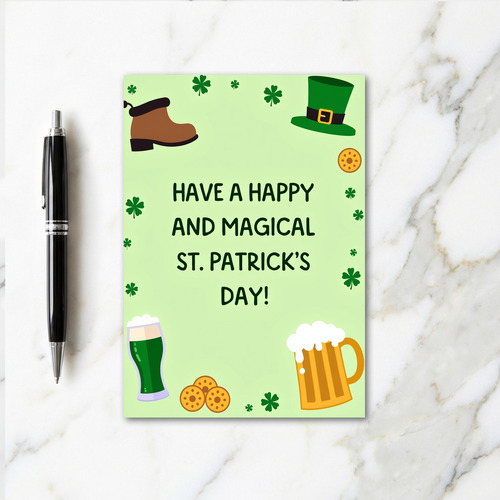 Lucky St Patricks Day Faux Gold Card
