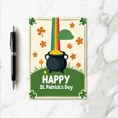 Lucky St Patricks Day Gold Pot Card