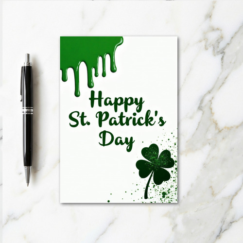 Lucky St Patricks Day Green Art Card