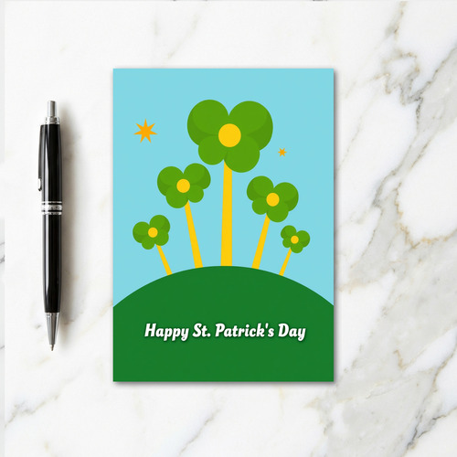 Lucky St Patricks Day Green Hill Card