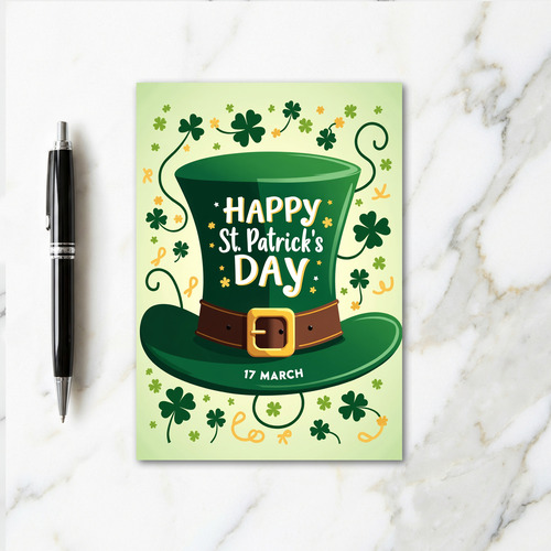 Lucky St Patricks Day Hat Card