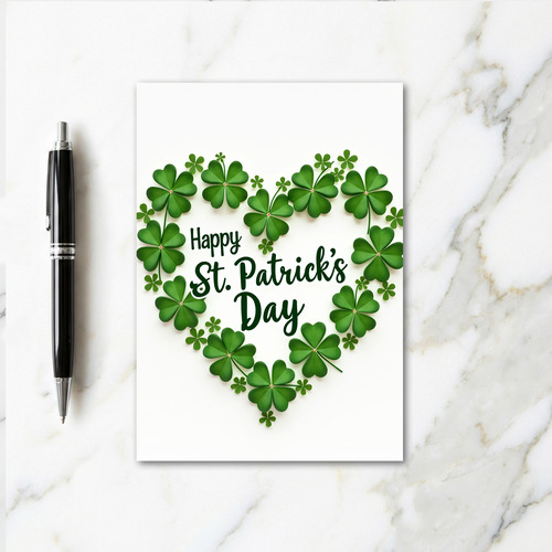 Lucky St Patricks Day Heart Card