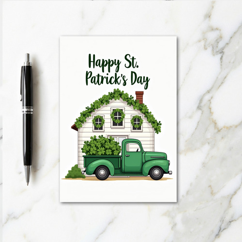 Lucky St Patricks Day House Card
