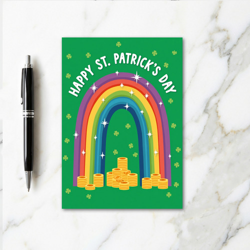 Lucky St Patricks Day Rainbow Card