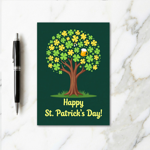 Lucky St Patricks Day Tree Card