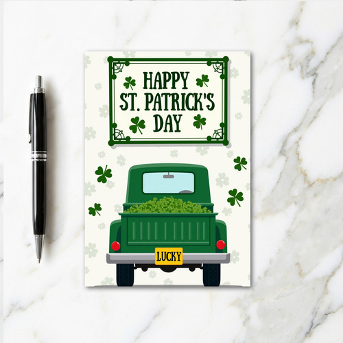 Lucky St Patricks Day Truck Card