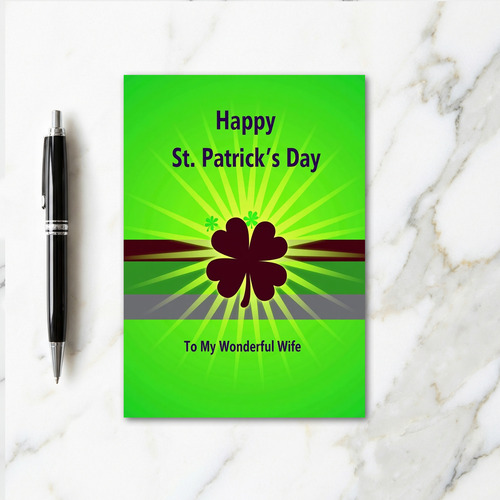 Lucky St Patricks Day Wife Card