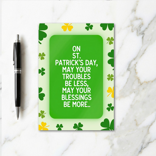 Lucky St Patricks Day Wish Card