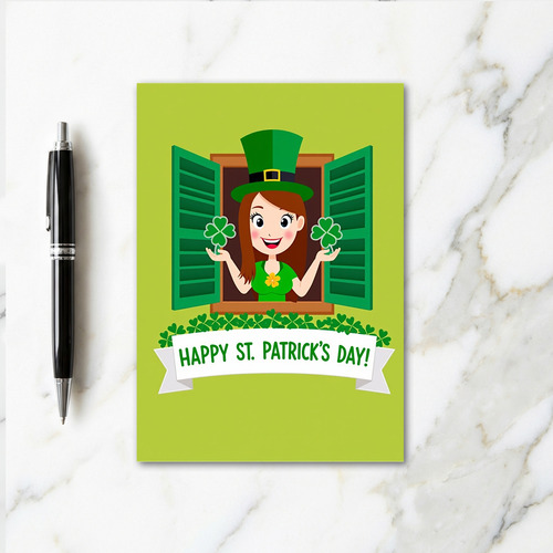 Lucky St Patricks Day Woman Card
