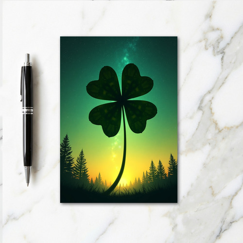 Lucky Starry Night Clover Card