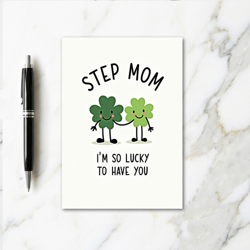 Lucky Step Mom Clover Card